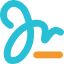 A blue handwritten signature with an orange underline.