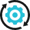 Gear with refresh arrow icon.